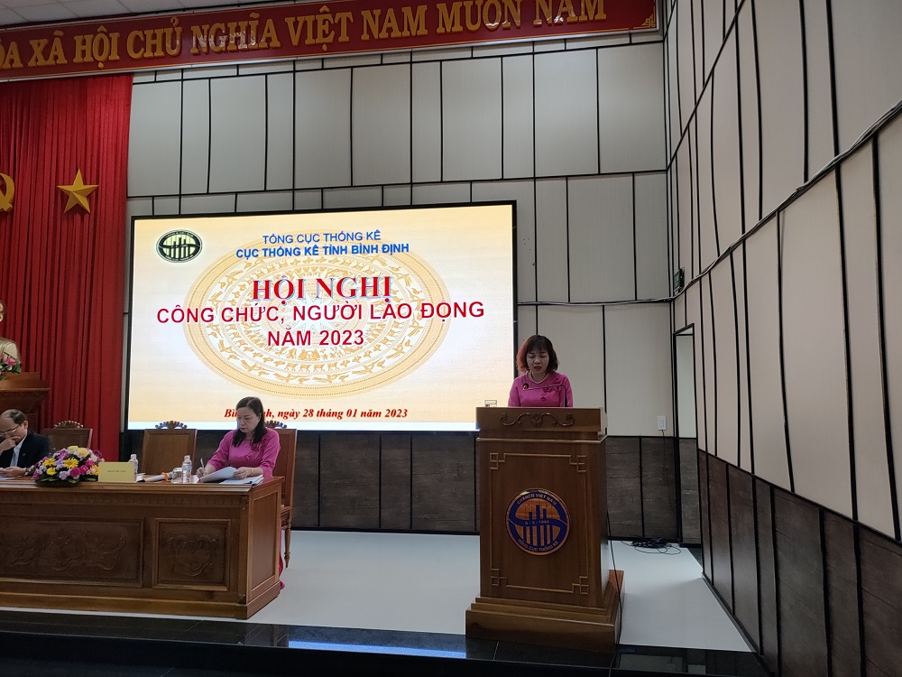 Đồng chí Nguyễn Thị Mỹ, Cục trưởng phát biểu tại Hội nghị