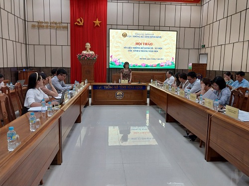 Đồng chí Nguyễn Thị Mỹ - Cục trưởng Cục Thống kê phát biểu khai mạc